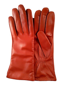 Dame style 2145 Cognac klassisk lang, lammeskind foret m/lambswool TILBUD Kr. 399,00