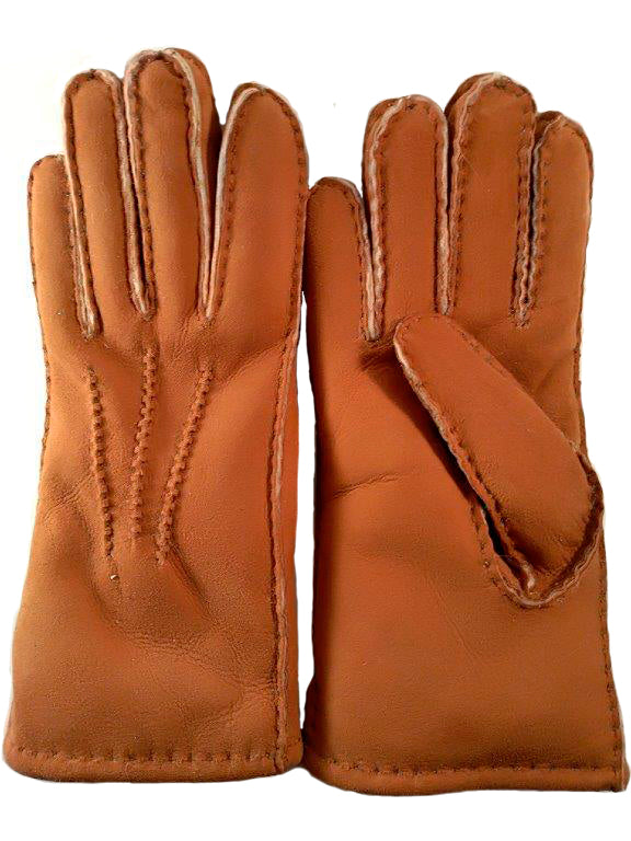Dame - Merino lammepels - håndsyet - Camel -  TILBUD  kr. 799,00