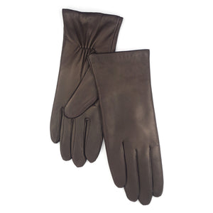 DEICHMANN LADIES LONG GLOVES WITH CASHMERE LINING DARK BROWN