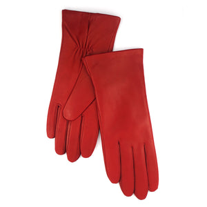 DEICHMANN - DAME HALVLANG - RØD LAMMESKIND FORET M/CASHMERE ULD Kr. 699,00