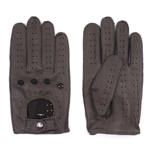 Mens Auto Gloves in Deerskin - Dark Brown